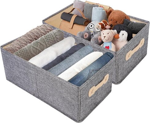 Stackable Storage Bins with Lids, 1 Pack Foldable Closet Organizer for Clothes