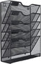 EasyPAG 5 Tier Wall File Organizer, Mesh Hanging File Holder with Bottom Flat Tray, Black