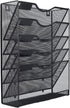 EasyPAG 5 Tier Wall File Organizer, Mesh Hanging File Holder with Bottom Flat Tray, Black