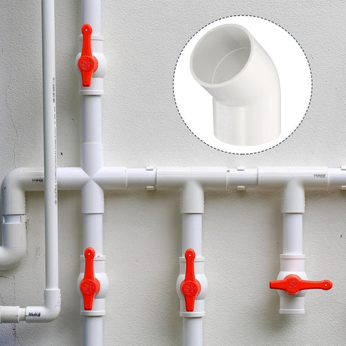 4pcs 1.5" 45 Elbow 2-Way 45 Elbow uxcell Degree Pipe Fittings, Furniture Construction Grade Degree PVC Corner Adapter