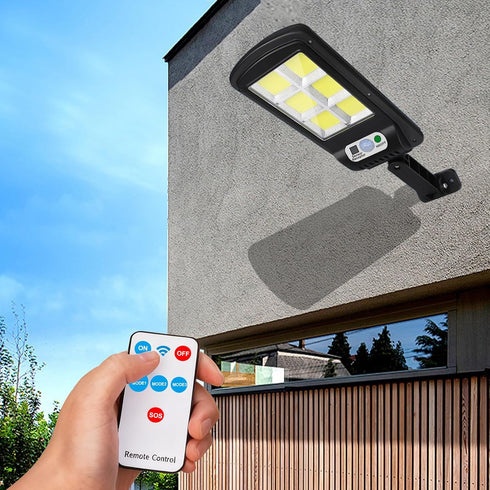 4 Pack 120 3 NUNET LED Solar Security Lights Outdoor, Motion Sensor with Remote Control, Modes Weatherproof, Dusk