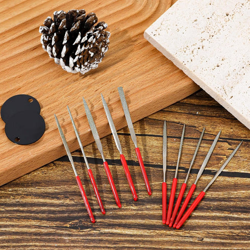 10Pcs Diamond Needle File Set, Mini Metal File Set for Jewelry Stone Carving Tools (2x100mm)