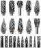 20 Pcs Carbide Burr Bits 1/8" Shank, Compatible with Dremel for Metal Grinding, Wood, Stone, Steel Carving