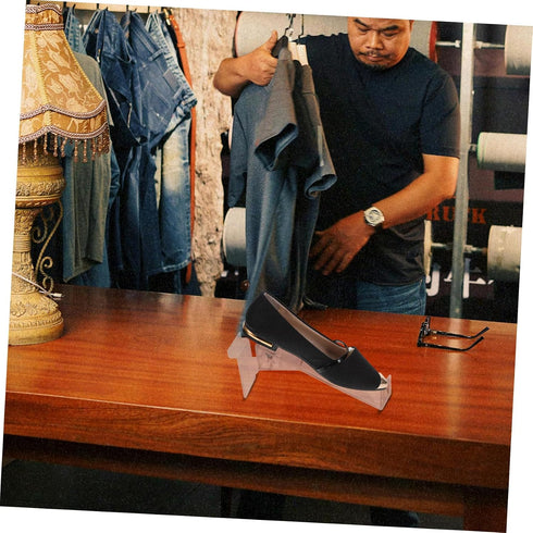 Set 2 Luxshiny Versatile Plastic Shoe Racks Suitable for High Heels Flats Display Stand