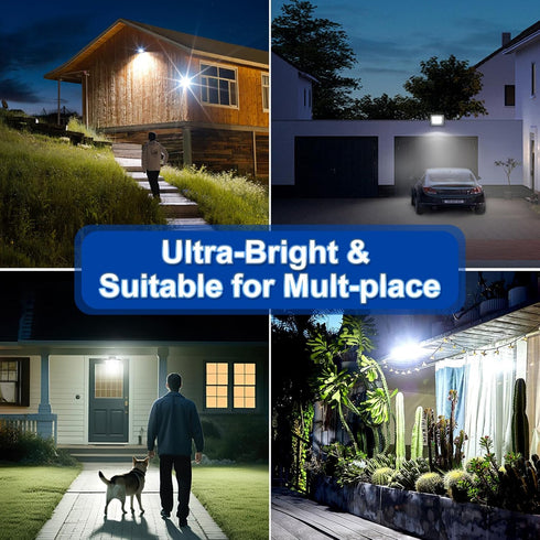 Outdoor,IP66 Remote,6500K FEIERYA Solar Lights Waterproof Solar Street Lights with Motion Sensor & Dusk to Dawn