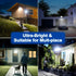 Outdoor,IP66 Remote,6500K FEIERYA Solar Lights Waterproof Solar Street Lights with Motion Sensor & Dusk to Dawn