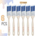 Bates Paint Brushes, 1.5-Inch, 6 Pack, Treated Wood Handle for Walls, Furniture, and Stain Painting