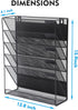EASEPRES Magnetic File Organizer, 5-Tier Black Hanging File Organizer for Office Home Vertical Holder Rack