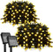 Flechllary 2 Pack-Solar String Lights, 78Ft 200 LED Solar Lights Outdoor with 8