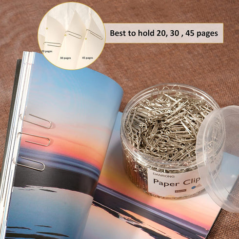Silver Medium Paper Clips, 750 Pack, 1.3 Inch (33 mm), Suitable for Office, School, Daily Use, DIY Projects