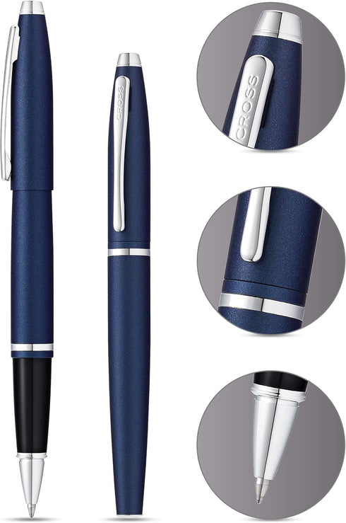 Cross Calais Medium Rollerball Gel Ink Pen, Matte Metallic Blue, Includes Premium Gift Box