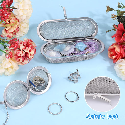 AIERSA 2Pcs Stainless Steel Basket for Ultrasonic Jewelry Cleaner, Small Part and Jewelry Cleaner Solution