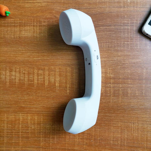 Wireless Retro Telephone Handset, Comfortable Call Receiver for Mobile Phone, White