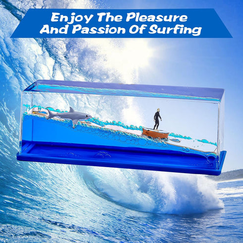Honsheng Unsinkable Surfing Boy Wave Boat Fluid Toy in a Box bottle Acrylic Paperweight Desk Decorations Toy Gifts