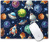 Kids Mouse Pad - Comic Space Design with Planets and Spaceships, Personalized Mouse Mat for Office