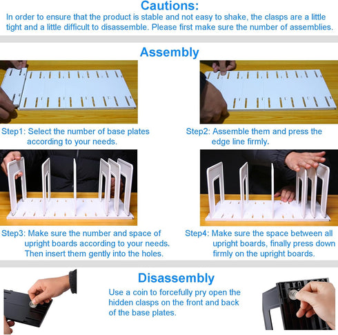 LuluEasy Adjustable Vertical File Sorter Sturdy Plastic Expandable Upright File Holder, Desktop Binder Organizer