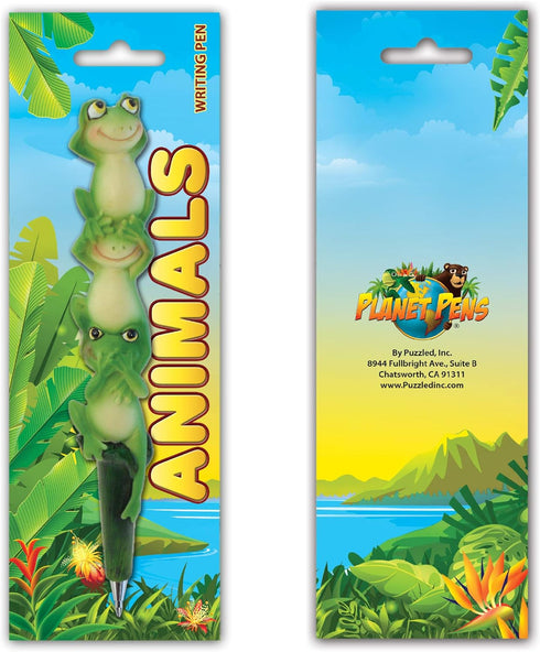 Planet Pens Three Wise Frogs Novelty Pen - Cute Fun & Unique Ballpoint Pen for Kids & Adults