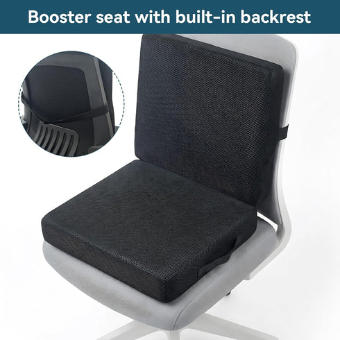 Tailbone Thick Booster Car Seat with Back, Seat Cushion for Pain Relief, Portable Breathable Mesh Fabric, for Office