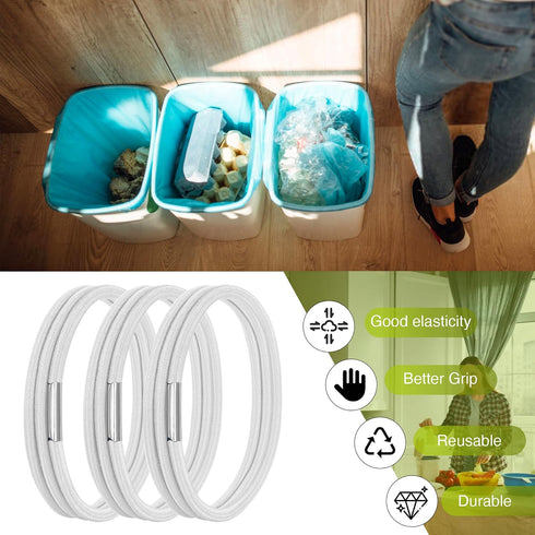 HYLIYAKI 13 30 Set 3 Trash Can Bands, Garbage Can Bands Good Elastic Hold Trash Bags in Place, Large Durable Rubber