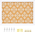 Decorative Cork Board with White Floral Print, Framed Bulletin Board for Office School Bedroom Dorm Room with Pins