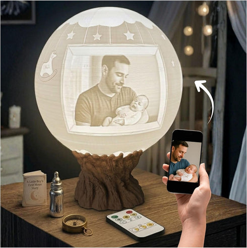 Its a Boy Moon Lamp Personalized Baby Boy Night Light with Custom