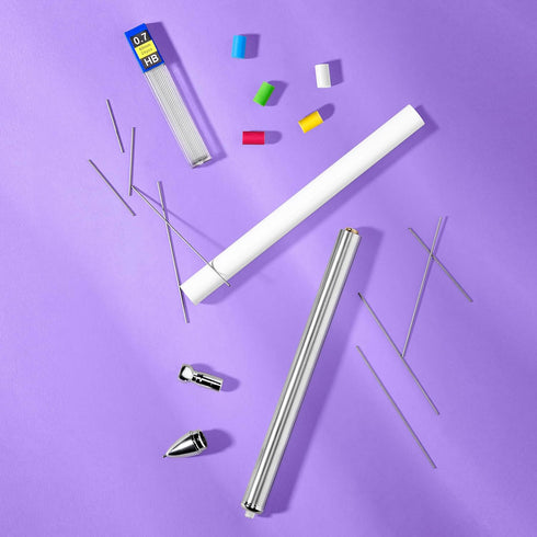 makerflo 12 Pieces Sublimation Mechanical Pencils with Erasers, 0.7MM Lead Refills for Students and Drawing