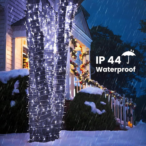 75 200 8 Christmas Lights Cool White, Ft LED Christmas String Lights Connectable, Modes, Timer, Waterproof Fairy