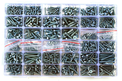 Mr.K Screw Assortment DIY Set, 1355 Pieces for Household Appliance, DIY Repair, Furniture