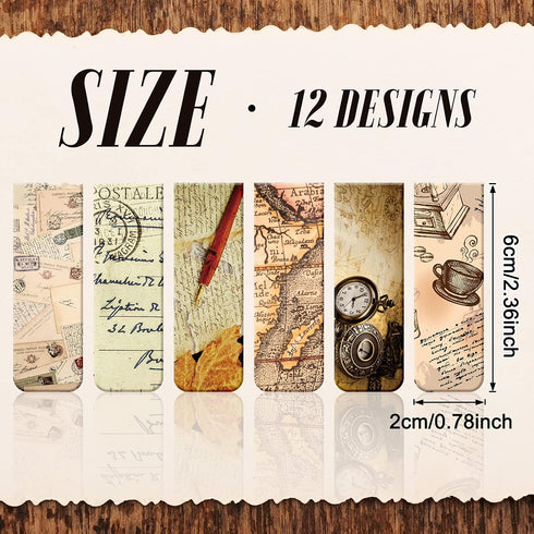 Tenare 12 Pcs Magnetic Bookmarks, Assorted Double Side Cute Page Markers for Book Lovers