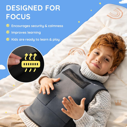 Kdarro Weighted Compression Vest for Kids Adjustable Sensory Vest with Removable Weights Breathable Mesh Lining