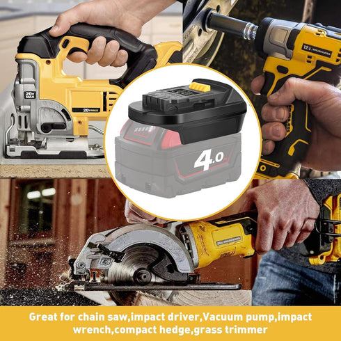 Battery Adapter Converter for Milwaukee to Dewalt Battery, Converts Milwaukee M18 18V to Dewalt 20V Lithium