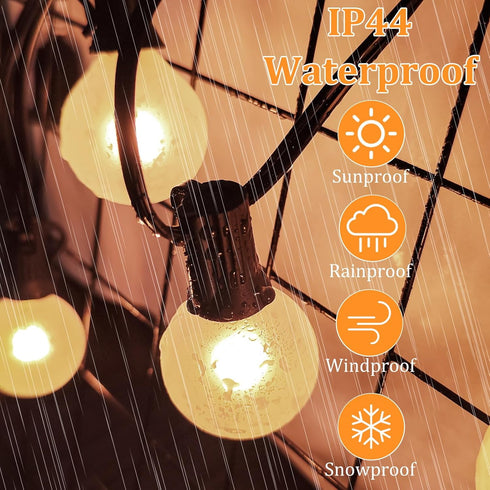 25 Pack G40 Frosted Replacement Bulbs, 5W Globe Light Bulbs, E12 Candelabra Base, 2200K Warm White for Outdoor