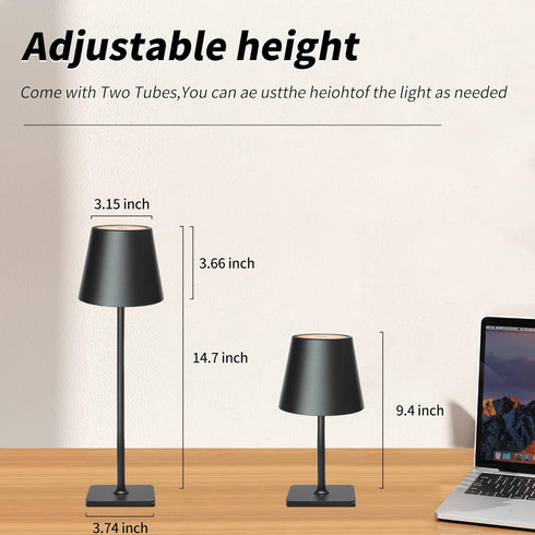 Mr. White Outdoor Waterproof Cordless Wireless Rechargeable Portable Top Touch Battery Operated Powered LED Table Lamp