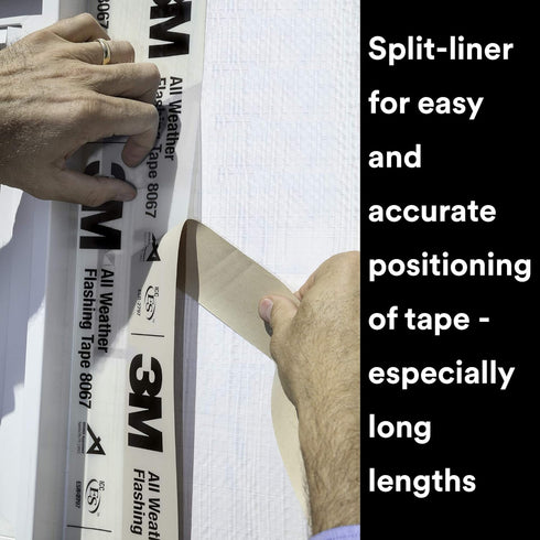 3M 8067, 2 75 1 All Weather Flashing Tape in x ft, Roll, Adhesive Backed Split Liner, Prevents Moisture Intrusion