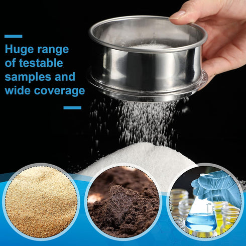 3 Pcs 304 Stainless Lab Sieves, 200 Mesh, 80 Mesh, 10 Mesh Aperture Test Sieve, 4 Inch Diameter Economy Test Sieve