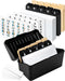Heavy-Duty Index Card Holder 3x5 Set with 100 Ruled Cards, 25 Manila & Plastic Dividers, Stickers & Labels