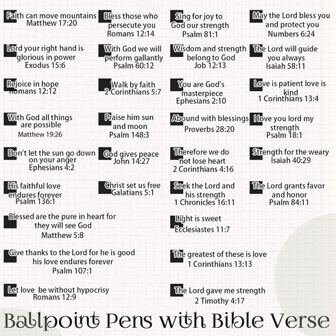 Geosar 30 Pcs Christian Pen, Inspirational Bible Verse Ballpoint Pens for Men, Women, Teacher, Black Ink