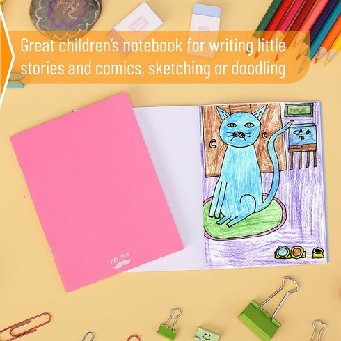 Mr. Pen - Colorful Blank Books, 4.2 x 5.5 Inches, 32 Pages, 8 Pack, Mini Notebooks for Kids, Unlined Journal for