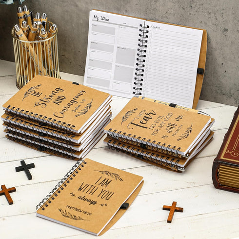 Spakon 20 Sets Christian Gifts for Women, Prayer Journals, Notepad, Christmas Spiral Daily Planner, Religious Party