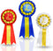 Premium Award Ribbons, Blue, Red, White - 1st, 2nd, 3rd Place, 1 Set (3 Ribbons) for Winners