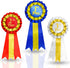 Premium Award Ribbons, Blue, Red, White - 1st, 2nd, 3rd Place, 1 Set (3 Ribbons) for Winners