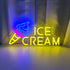 15.7"" 7.8"" Ice Cream Neon Sign Ice Cream Light Ice Cream Signs for Business, Ice Cream Bar Sign Decor for Drinking
