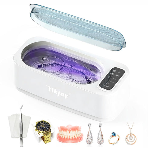 ylkjny Ultrasonic Jewelry Cleaner, 55KHz 400ml Ultrasonic Cleaner with 4 Cleaning Modes &