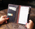 Server Book Organizer with Zipper Pocket, Genuine Leather Restaurant Guest Check Presenters Card Holder for Waitress