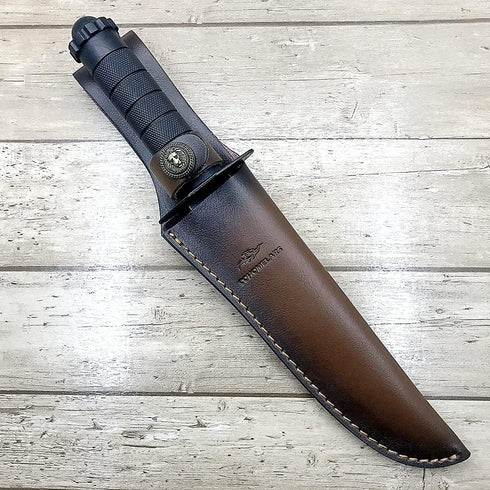 Fixed Blade Knife Sheath for up to 8 Inch Blade, Leather Knife Holder for Hunting Knife