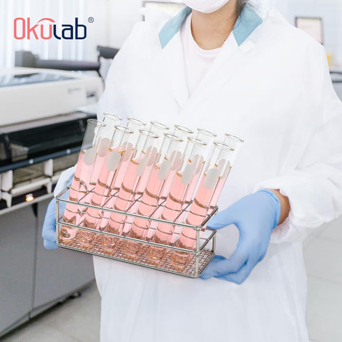 2pcs Stainless Steel Test Tube Racks, 12 Holes, Wire Constructed Holder for Dia.=21mm Tubes