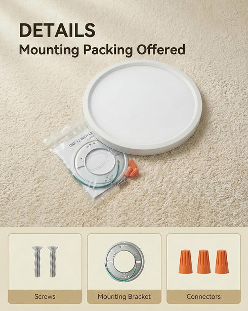 11in 2 Pack 5CCT 3000-6500K, 1100LM Dimmable 0.52in LEDYOND Flush Mount Ceiling Light White, LED Flat Panel Light