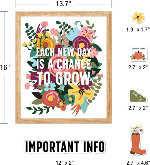 Carson Dellosa 134 pc Grow Together Calendar Bulletin Board Set, Wall Calendar and Motivational Poster Decor