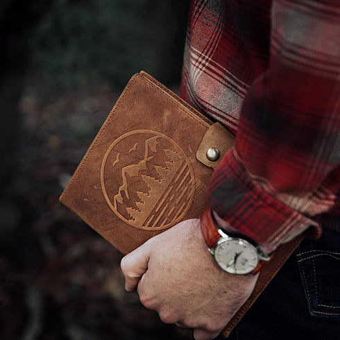 Travel Journal Series by Modest Goods, Refillable Leather Cover and A5 Notebook, Travel Accessories for Men & Women,