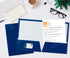 Better Office Products 2 Pocket Glossy Laminated Blue Paper Folders, Letter Size, Blue Paper Portfolios, Box of 25 Blue